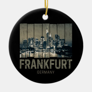 Décoration En Céramique Frankfurt Germany Skyline Retro Vintage Souvenir