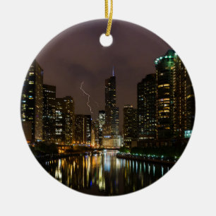 Décoration En Céramique Frappe de foudre sur la rivière Chicago
