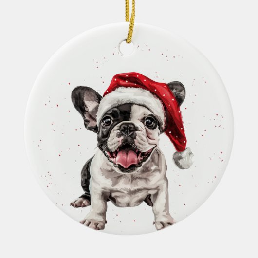 Décoration En Céramique French Bulldog Puppy Dog Christmas Personalized (Devant)
