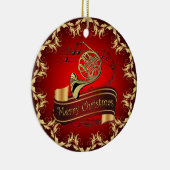 Décoration En Céramique French Horn ~ Scroll musical ~ Joyeux Noël ~ (Droite)