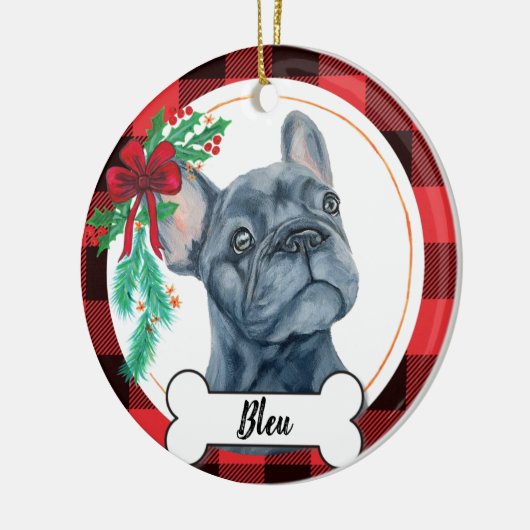 Décoration En Céramique Frenchie Ornament, Chien-taureau français (Gauche)