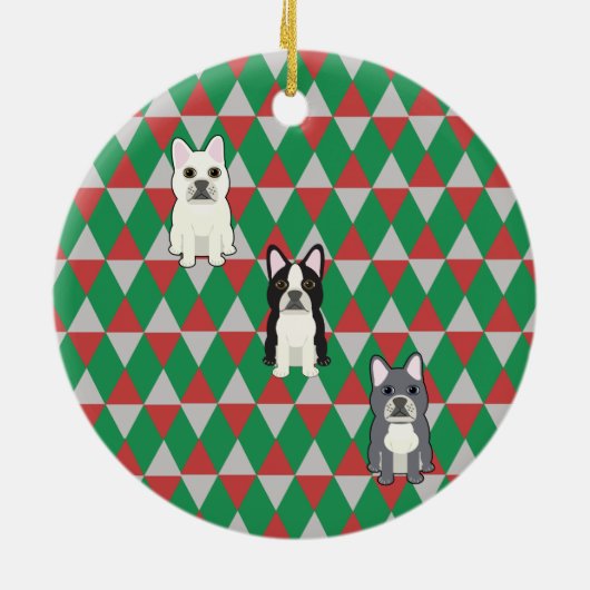 Décoration En Céramique Frenchies Holiday Diamonds (Dos)