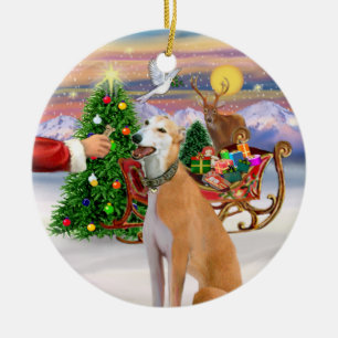 Décoration En Céramique Friandise pour un Greyhound gris rouge clair