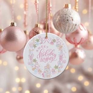 Décoration En Céramique Friandises pastel Vœux de fêtes sucrés