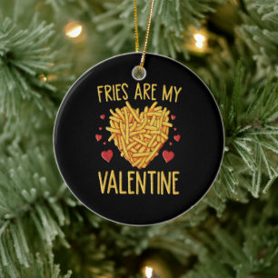 Décoration En Céramique Frites Sont Mon Valentin