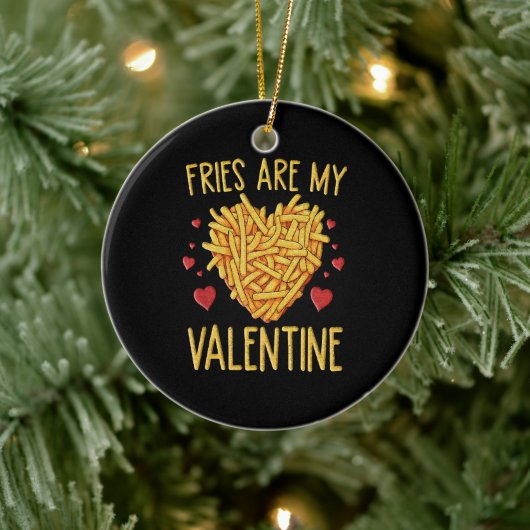 Décoration En Céramique Frites Sont Mon Valentin (Arbre)