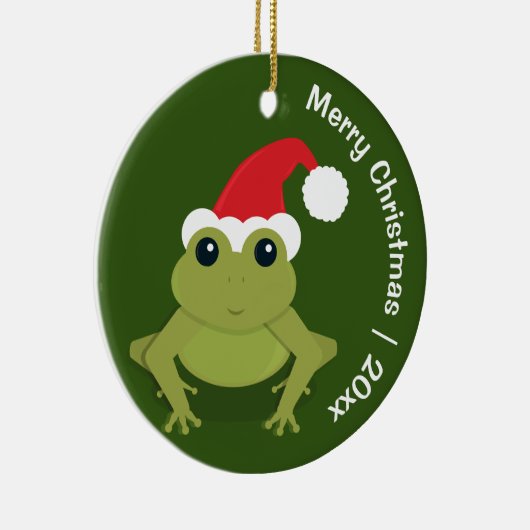 Décoration En Céramique Frog Père Noël Joyeux Noël (Droite)