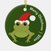 Décoration En Céramique Frog Père Noël Joyeux Noël (Devant)