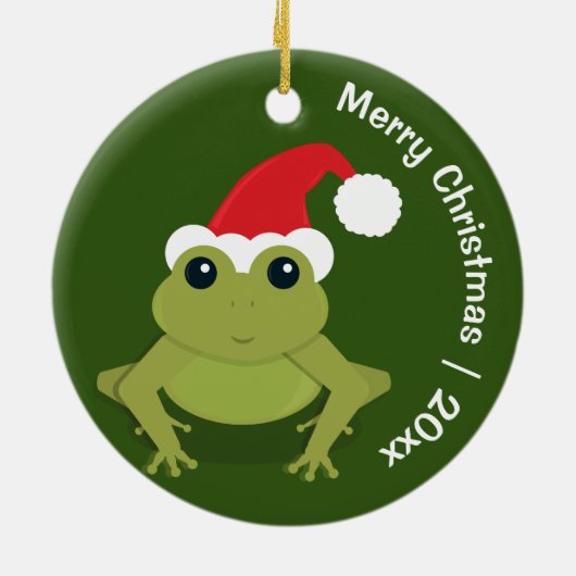 Décoration En Céramique Frog Père Noël Joyeux Noël (Dos)