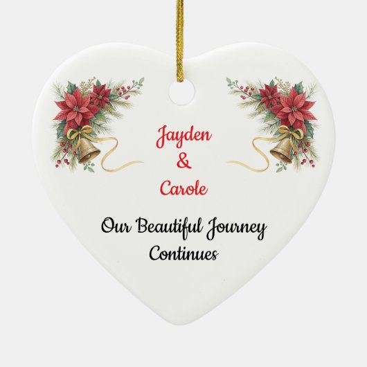 Décoration En Céramique Fully customizable first Christmas ornament (Dos)