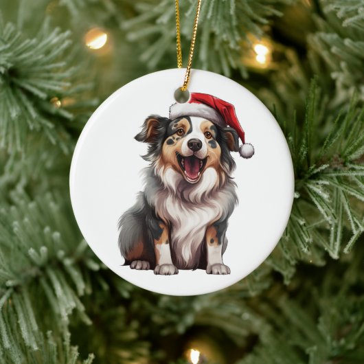Décoration En Céramique Fun Australian Shepherd' chien de Noël (Arbre)