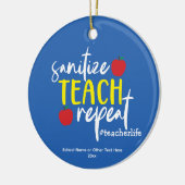 Décoration En Céramique Fun Sanitize Enseigner Répéter la vie de l'enseign (Gauche)