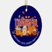 Décoration En Céramique Fun Thanksgiving MERCI PLUS LONGTEMPS QU'UNE LATTE (Droite)