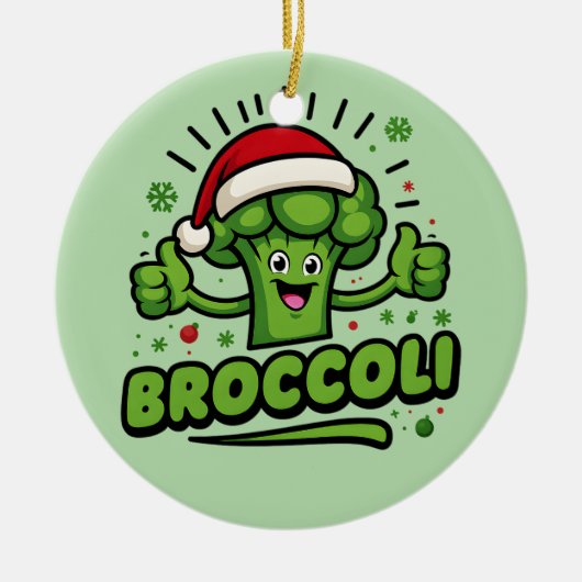 Décoration En Céramique Funky Broccoli Noël Enfants Toddler Noël (Devant)