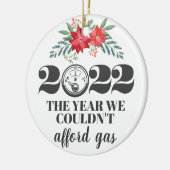 Décoration En Céramique Funny 2022 n'a pas pu se permettre l'essence Noël (Gauche)