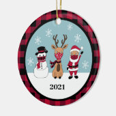 Décoration En Céramique Funny Buffalo Plaid (Gauche)