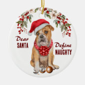 Décoration En Céramique Funny Bulldog Define Naughty Christmas (Devant)