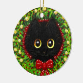 Décoration En Céramique Funny Christmas Black Cat Art Creationarts (Gauche)