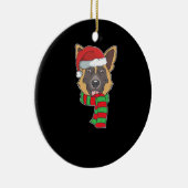 Décoration En Céramique Funny Christmas Dog Xmas Santa German Shepherd Hol (Droite)