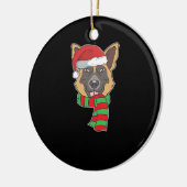 Décoration En Céramique Funny Christmas Dog Xmas Santa German Shepherd Hol (Gauche)