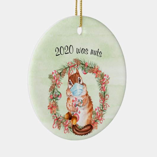 Décoration En Céramique Funny Covid Chipmunk 2020 Était noix (Droite)