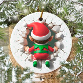 Décoration En Céramique Funny Custom Face Photo Christmas Elf Name Holiday