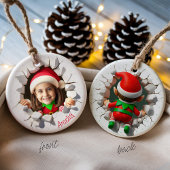 Décoration En Céramique Funny Custom Face Photo Christmas Elf Name Holiday