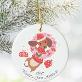 Décoration En Céramique Funny Dachshund Dog Ornament