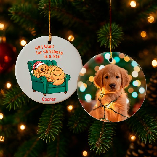 Décoration En Céramique Funny Dog Christmas Ornament – Custom Pet Photo