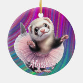 Décoration En Céramique Funny Ferret dans un ballet Tutu Doing (Dos)