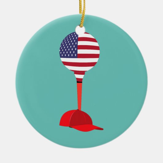 Décoration En Céramique Funny Golfing Casquette de baseball vêtements Casq (Devant)