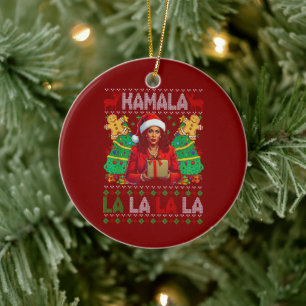 Décoration En Céramique Funny Kamala Harris 2024 Noël des femmes
