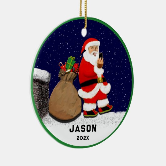 Décoration En Céramique Funny Père Noël Selfie Noël (Droite)