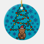 Décoration En Céramique Funny Reindeer with Plug and Christmas Light Tree (Dos)