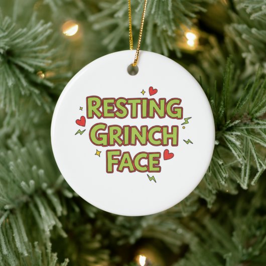 Décoration En Céramique Funny 'Resting Grinch Face' Christmas Decor (Arbre)