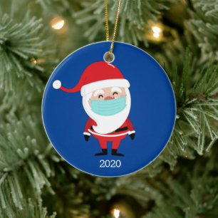 Décoration En Céramique Funny Santa Claus portant Fémask 2020 Noël