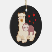Décoration En Céramique Funny Sloth Riding Llama Shirt funny Alpaca Hearts (Droite)
