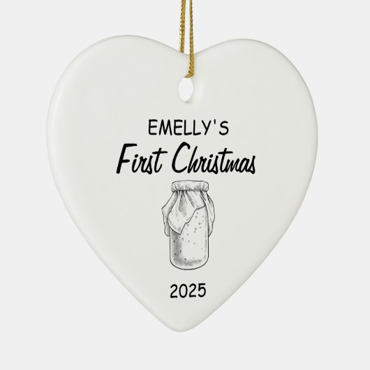 Décoration En Céramique Funny Sourdough Nom Noël, Sourdough (Droite)