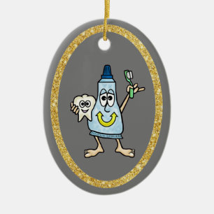 Décoration En Céramique Funny Toothpaste and Tooth Ornament