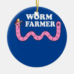 Décoration En Céramique Funny Worm Farmer Gardening Worm Farm Red Wiggler