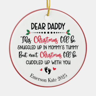 Décoration En Céramique Futur papa de bébé Noël
