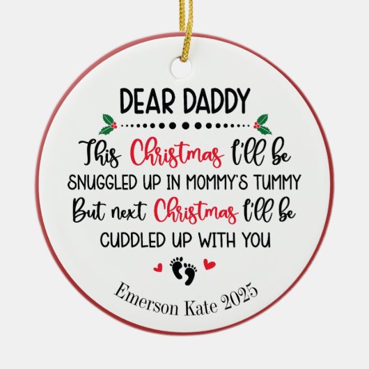 Décoration En Céramique Futur papa de bébé Noël (Devant)