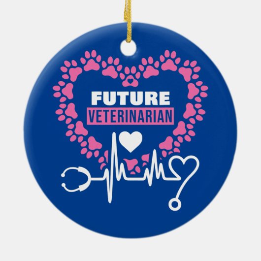 Décoration En Céramique Futur Vétérinaire Docteur Animaux (Dos)