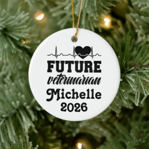 Décoration En Céramique Futur Vétérinaire Personnalisé 