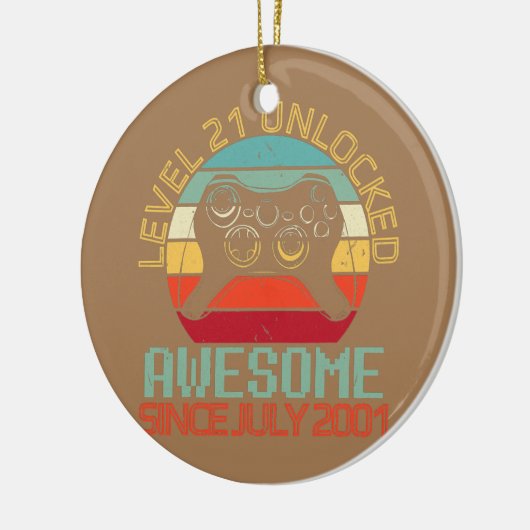 Décoration En Céramique Gamer Niveau 21 Anniversaire Déverrouillé Awesome (Gauche)