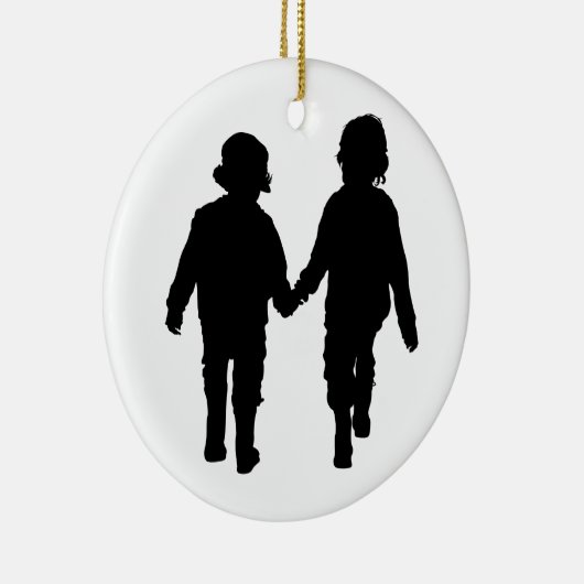 Décoration En Céramique Garçons tenant l'ornement de mains (Droite)