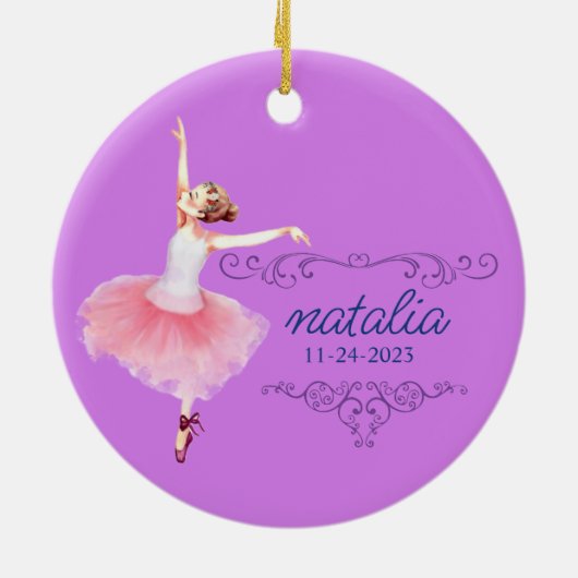 Décoration En Céramique Garde-ballet commémorative personnalisée Nutcracke (Dos)