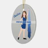 Décoration En Céramique Garde-Couleur Cheveux Brown En Bleu (Gauche)