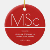 Décoration En Céramique Garder Red MSc diplôme Graduation (Dos)