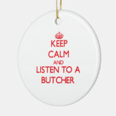Décoration En Céramique Gardez le calme et écoutez un boucher (Gauche)